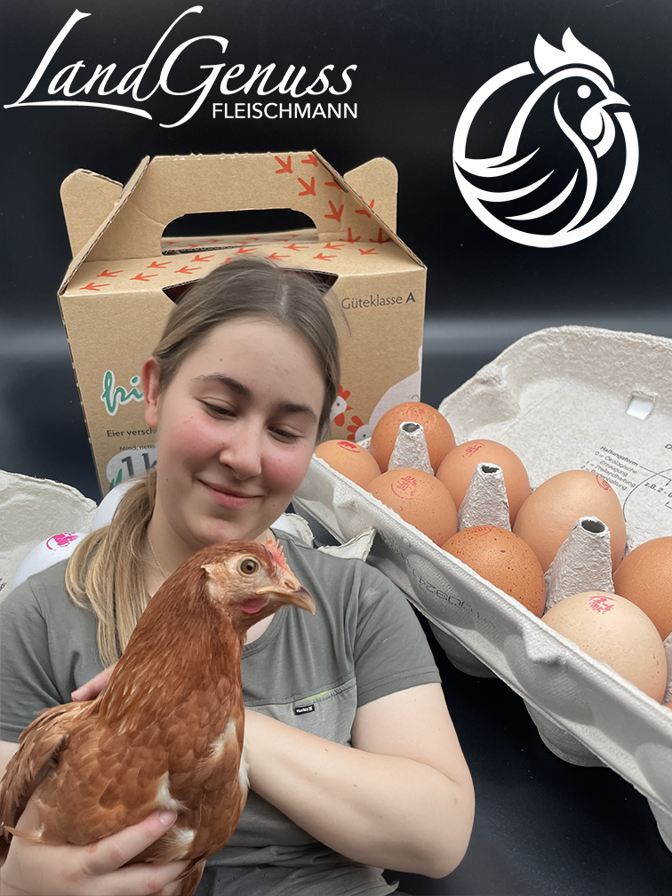Familie Fleischmann mit Huhn